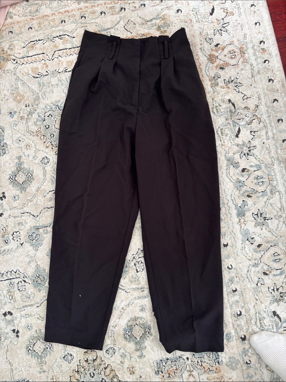 Zara Black High-Waist Tailored Trousers